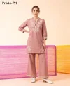 K 1165 By Naisha Linen Slub Casual Wear Co Ord Set

